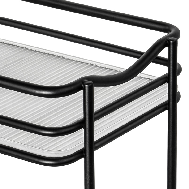 LYNK PROFESSIONAL® Pull Out Spice Rack Organizer for Inside Kitchen Cabinets - 4-1/4 inch, Black