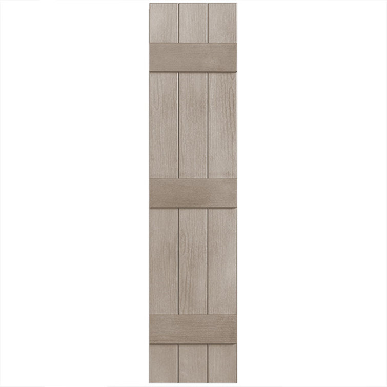 Three Batten, Three Board Closed Vinyl Shutters Pair
