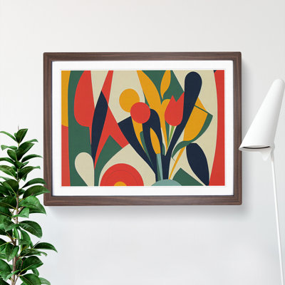 Timeless Abstract Flowers 1 Piece Single Picture Frame Wall Art