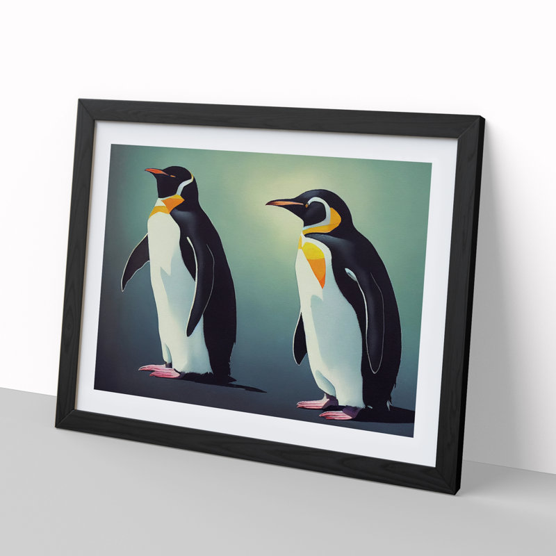 Friendly Penguins - Framed Print, Black Framed, 46cm H x 64cm W x 2cm D