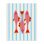 Poisson aquatique vif sur toile rayée, design par Indira Prieto | IndySign