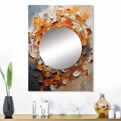 Delvecchio - Collage abstrait en spirale abstraite orange et blanc