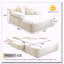 Chaise longue en velours côtelé avec 3 coussins-1762911606