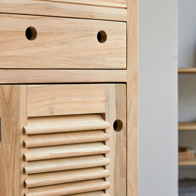 Coline Solid Wood Freestanding Linen Cabinet