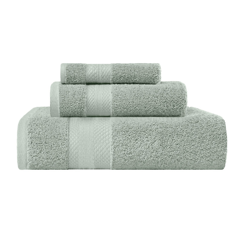 Collection de serviettes finlandaises en peluche 100% turque, Vert olive, Ensemble 3 serviettes de bain