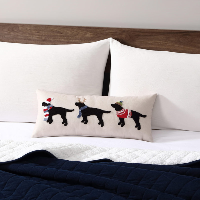 Eddie Bauer Buddy Holiday Beige Throw Pillow
