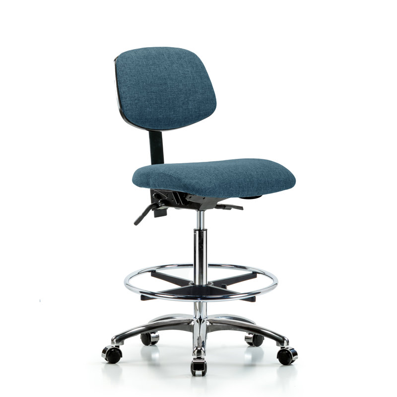 Chaise de dessin Charlotte, Bleu, Roulettes, Non inclus