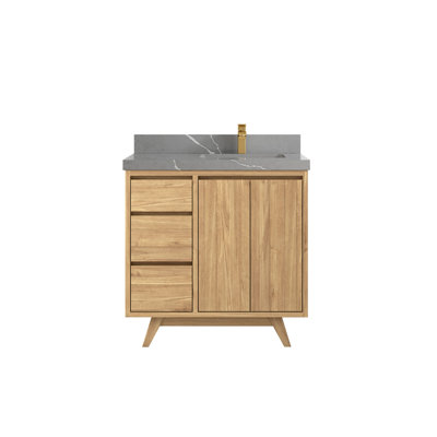 36'' Single Bathroom Vanity with Quartz Top