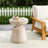 Outdoor/Indoor Lightweight Concrete Side Table,Travertine Finish-155261114