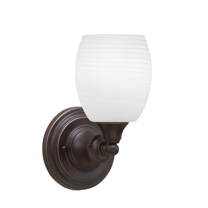 Wall Sconce With 5" Linen Glass, White, Brushed Nickel
