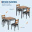 Ensemble de table de salle à manger pour 2 personnes, petite table de cuisine avec 2 chaises rembourrées, ensemble bistro compact et chaises, mobilier de salle à manger peu encombrant pour appartement ou coin-repas, brun