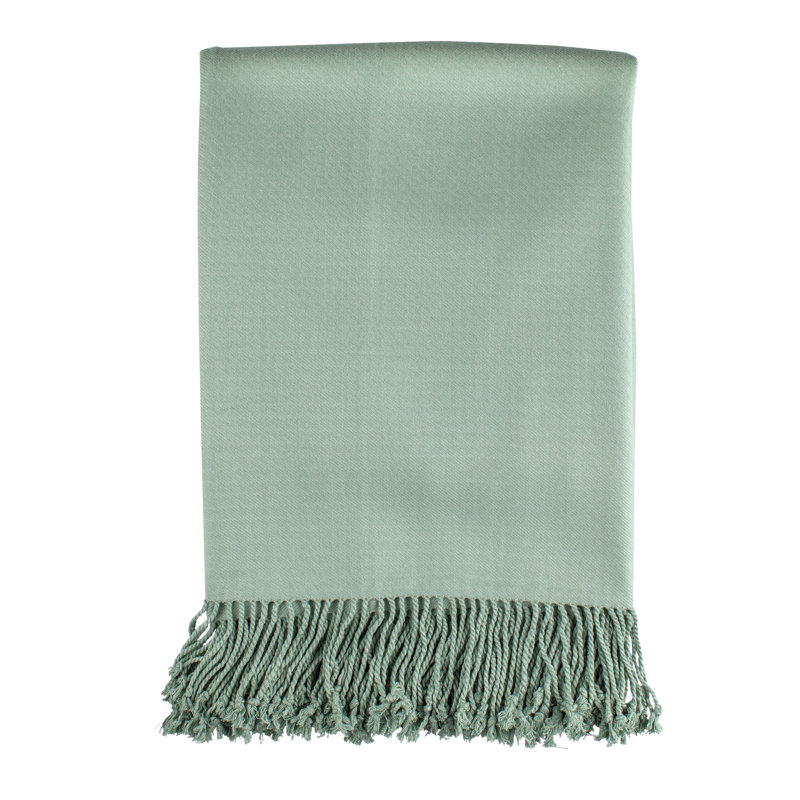 Pasha Hand Woven Throw Blanket, Sea Foam