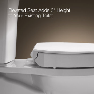 Siège de toilette surélevé Hyten avec couvercle et siège à fermeture silencieuse
