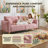 87" Modern Flared Arm Textured Linen Sofa-1080210028