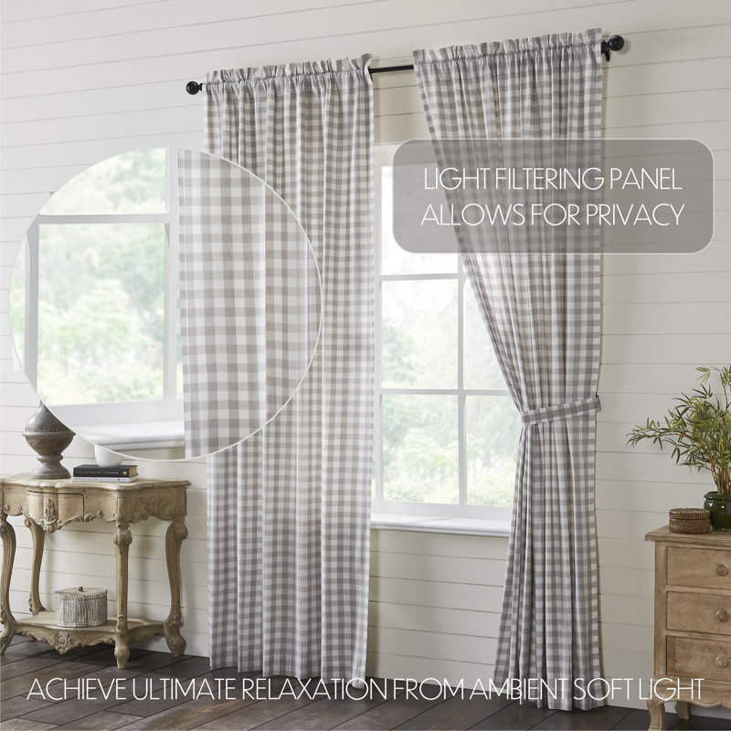 Paire de rideaux obscurcissant 100% coton Barryan, Gris cendré