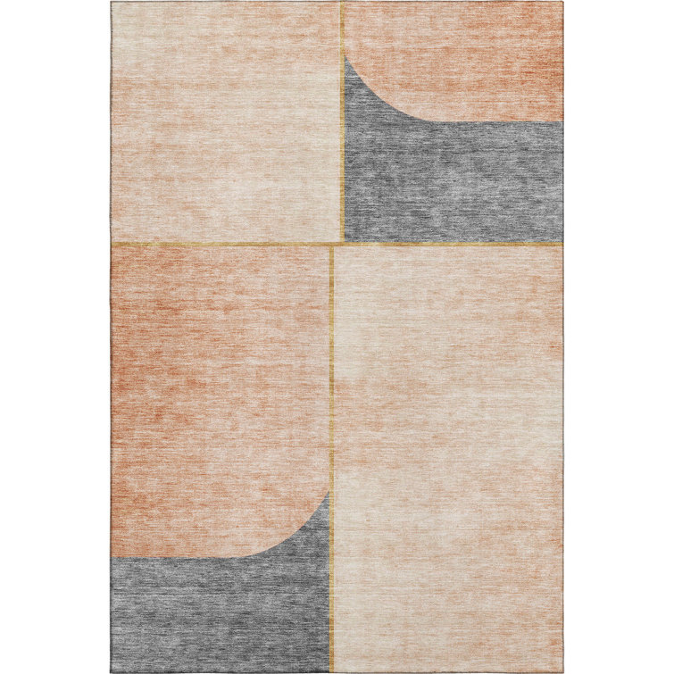 Premium Machine Washable Prisco Coral Rug