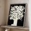 Reproduction encadrée de silhouette florale - bois massif