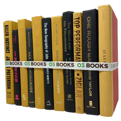 Sunny Side Up Decorative Books Yellow and black
