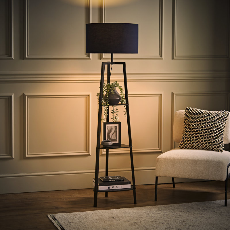 Aidrian 155cm Tripod Floor Lamp, Black, Yes, Navy