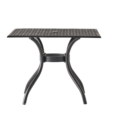 40.46" Square Aluminium Dining Table, Black Sand Elegance Outdoor 40.46 Square, Look