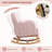 Upholstered Teddy Rocking Chair With Ottoman-2071464814