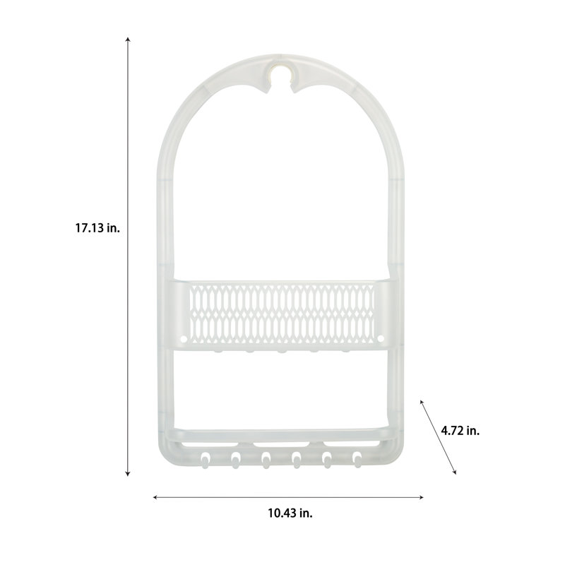 Frosted White Plastic Suction Mount Shower Caddy