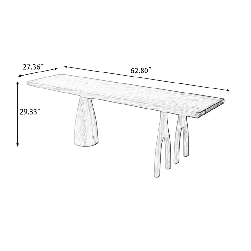 Simple solid wood dining table