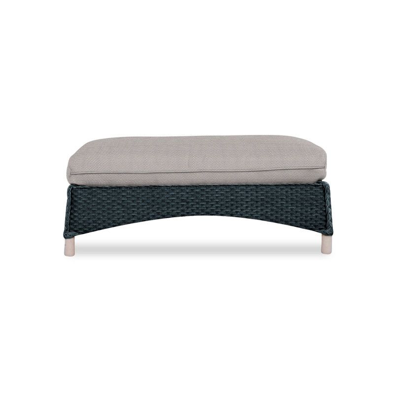 Mandalay Outdoor Ottoman, Sailcloth Seagull, Hickory