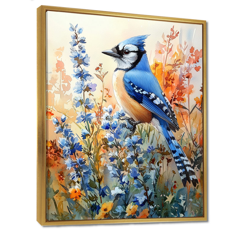 Gaines - animaux, art mural sur toile, Impression encadrée flottante, H 20 po x l 12 po, Doré