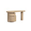 Rory Solid Oak with Raw Finish Cylinder Base with Curved Design 64" Desk