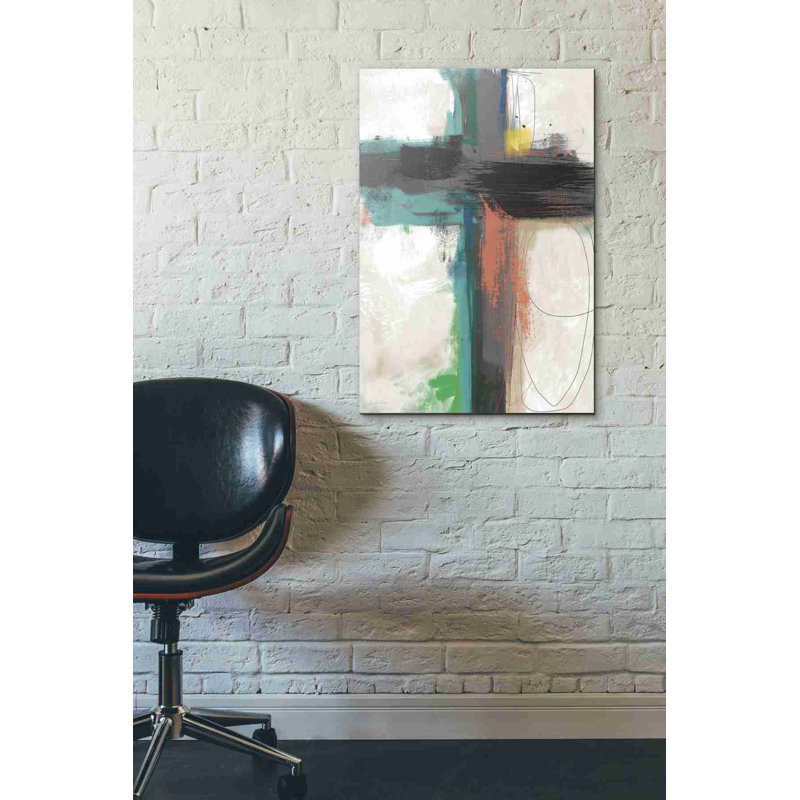 «Contemporary Cross II» par Linda Woods, art mural sur toile, H 26 po x l 18 po