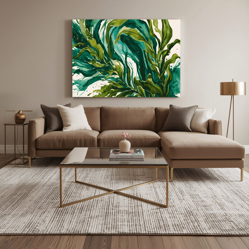 Art mural sur toile vert légumes Kombu, H 16 po x l 20 po