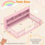 Lit simple Montessori avec tablettes de rangement et rails de sécurité rose-62097397-62097399