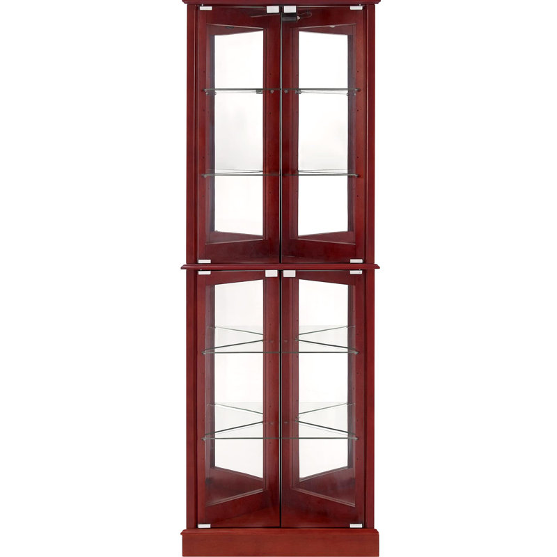 Armoire d'angle à tablettes réglables - Éclairage en miroir pour la maison
