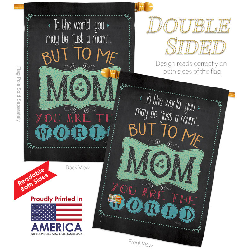 Double Sided 40'' H x 28'' W Polyester Mother's Day Flag Set