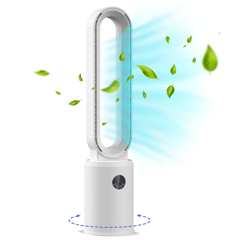 38” Bladeless Tower Fan With Remote, Air Circulator Cooling Fan For Indoor Use, 24 Speeds Settings, 12 Timer, Quiet Oscillating Fan For Home Bedroom Office