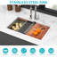 Évier de cuisine encastré à simple cuve 30 * 19 * 9 pouces en acier inoxydable de calibre 16, fonctionnalité de poste de travail, drainage en forme de X, patin pour utilisation silencieuse, paquet avec accessoires