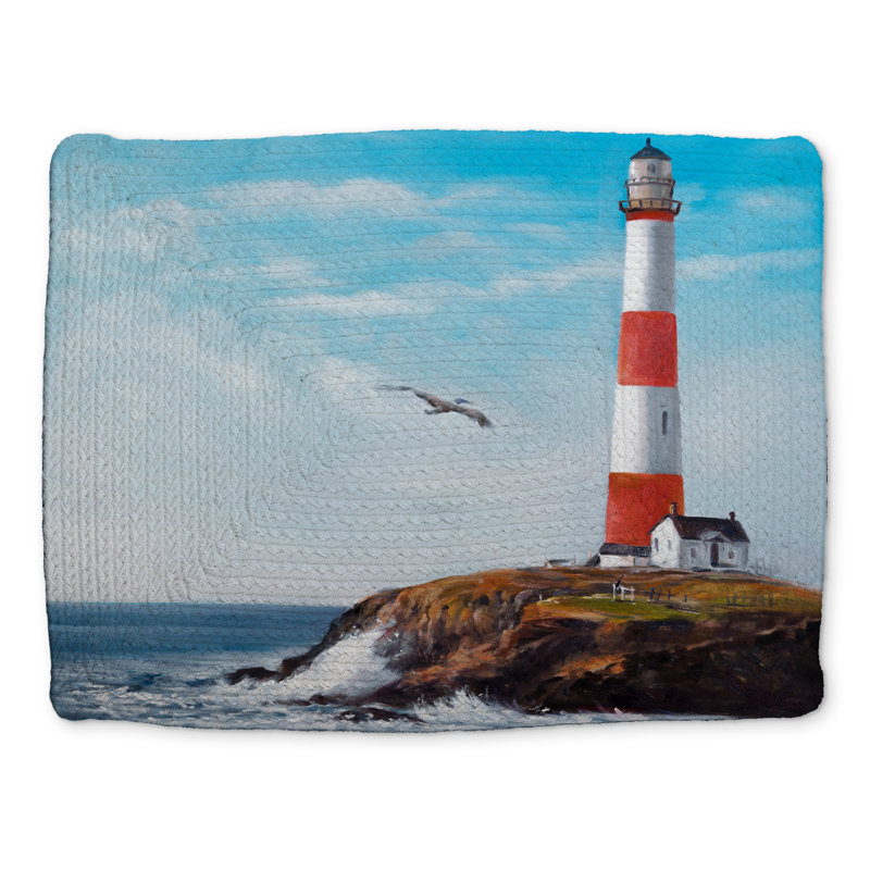 Napperon phare en polyester tressé côtier - Décoration intérieure