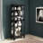 Flagg Lighted Gallery Style 5 Shelf Curio Cabinet in Onyx Black
