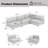 4-Piece Modern Minimalist Soft-Upholstered Sectional With Pillow Back-131637122