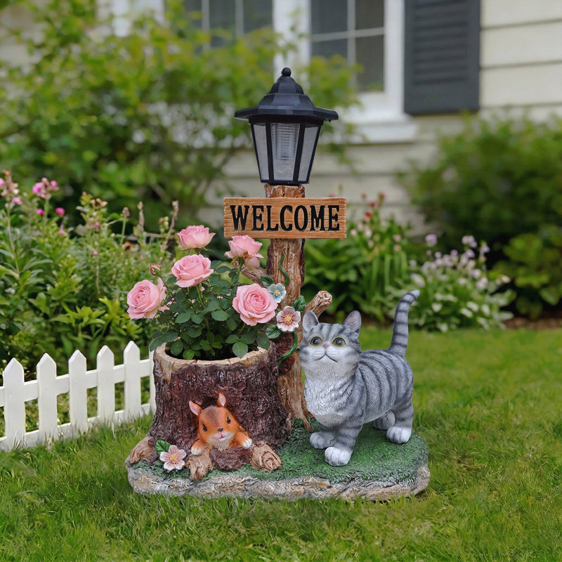 Statue chat pour jardin