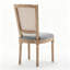Chaises de salle à manger de style campagnard, structure robuste, siège rembourré en lin et dossier en rotin tressé, pour la cuisine, la salle à manger ou le salon. Paquet de 2.-2129942777