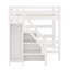 Lit mezzanine avec tablettes, escalier de rangement, petite armoire et lumière DEL-340129207