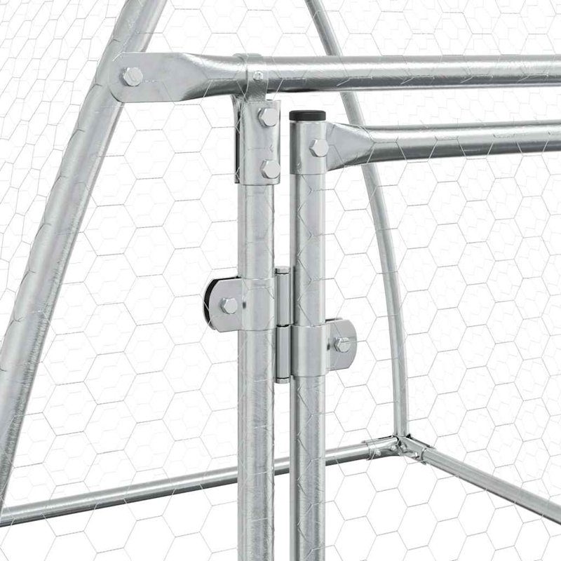 Chicken Cage Silver 41.3"X47.2" Galvanized Steel, 47.2" H x 39.4" W x 41.3" D
