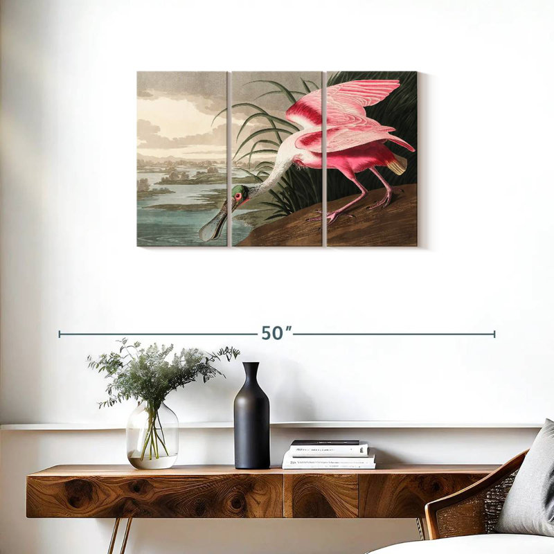 Roseate Spoonbill, 20" H x 33" W