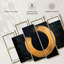 «Buddhist Symbols Golden Zen Circle on Canvas», reproduction de 4 pièces-405044835
