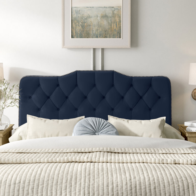 Aurkene Upholstered Headboard, Full, Velvet Ink