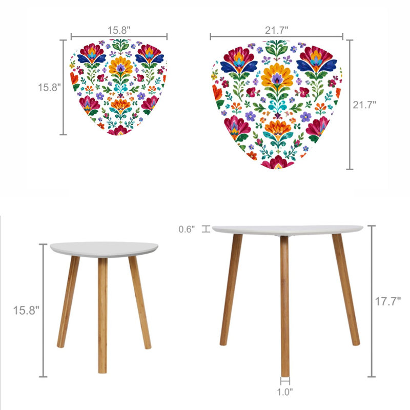 Ensemble de 2 tables basses gigognes Triangle