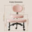 Chaise de bureau ergonomique à pieds croisés multi-positions pour adultes, fauteuil pivotant de méditation et de TDAH avec support pour le dos et base roulante