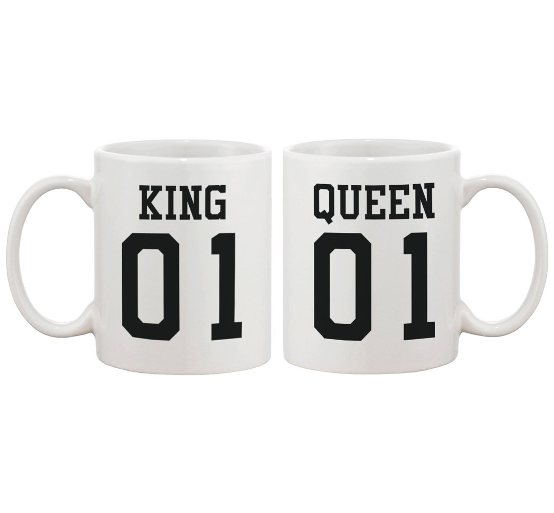 King 01 and Queen 01 Couple Matching 2 Piece Coffee Mug Set 365 Printing Inc